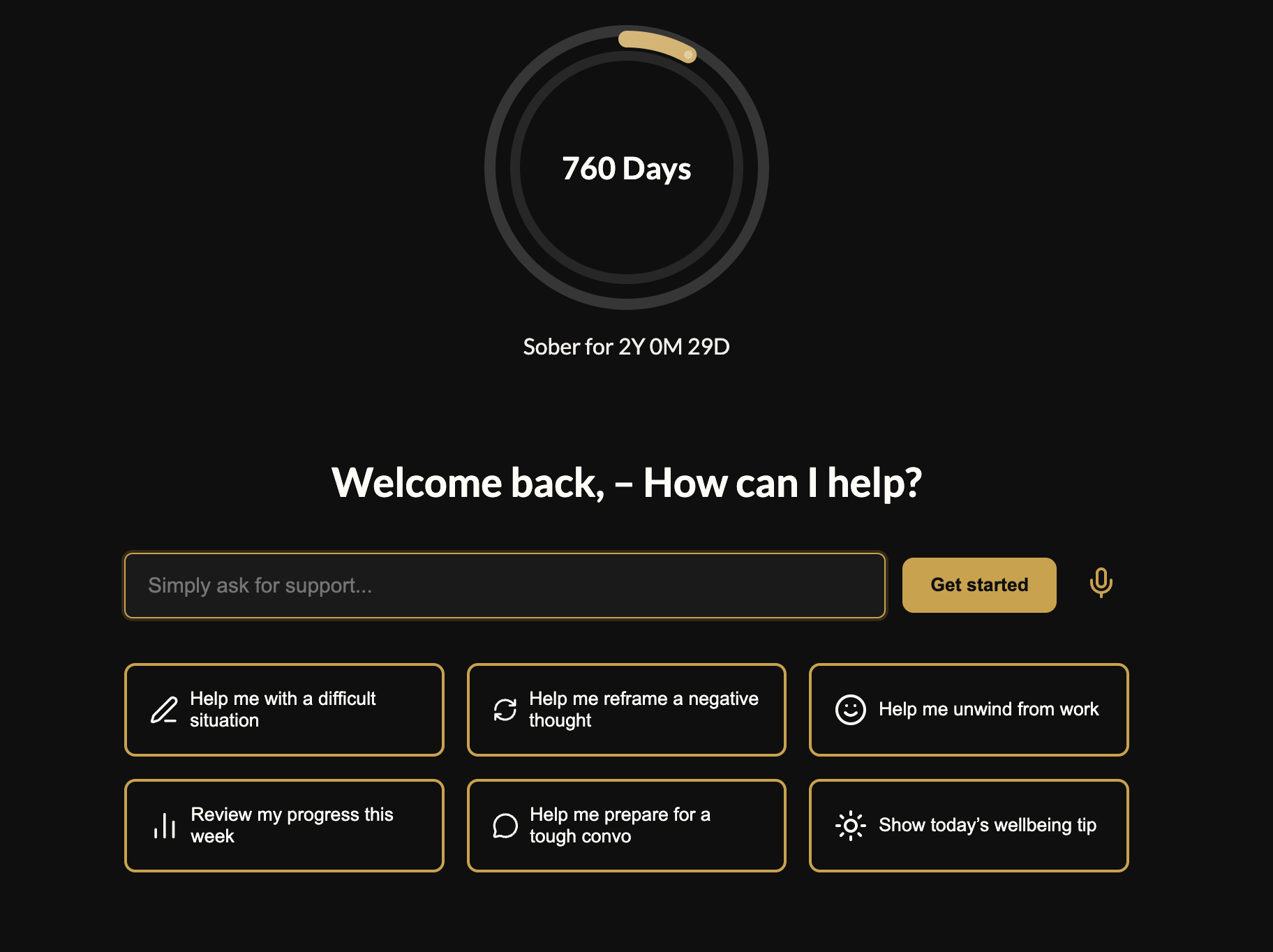 Clinician supporting client in a calm recovery setting